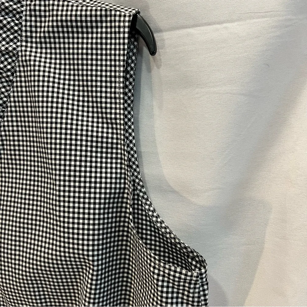 Talbots Black and White Gingham Sleeveless Button-Front Top - Picture 6 of 8